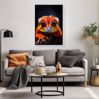 Captivating Orange Bearded Lizard Print | Australiana Wall Art Prints - The Canvas Hive