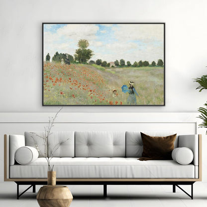 Claude Monet's The Poppy Field near Argenteuil | Famous Paintings Wall Art Prints - The Canvas Hive