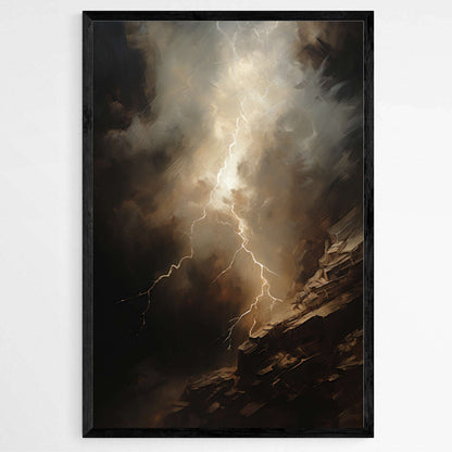 Cliffside Lightning | Abstract Wall Art Prints - The Canvas Hive