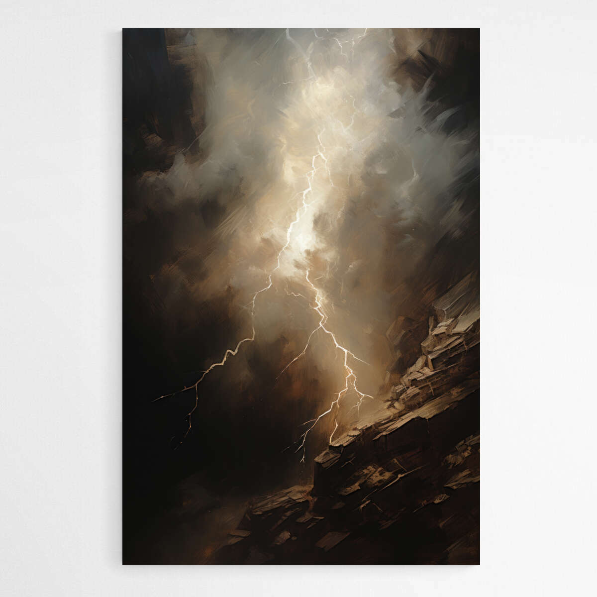 Cliffside Lightning | Abstract Wall Art Prints - The Canvas Hive