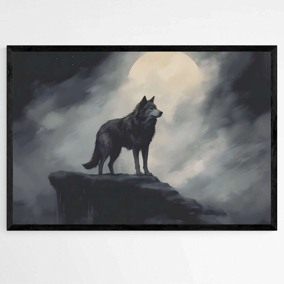 Clouded Moon Wolf| Animals Wall Art Prints - The Canvas Hive