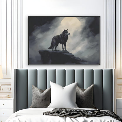 Clouded Moon Wolf| Animals Wall Art Prints - The Canvas Hive