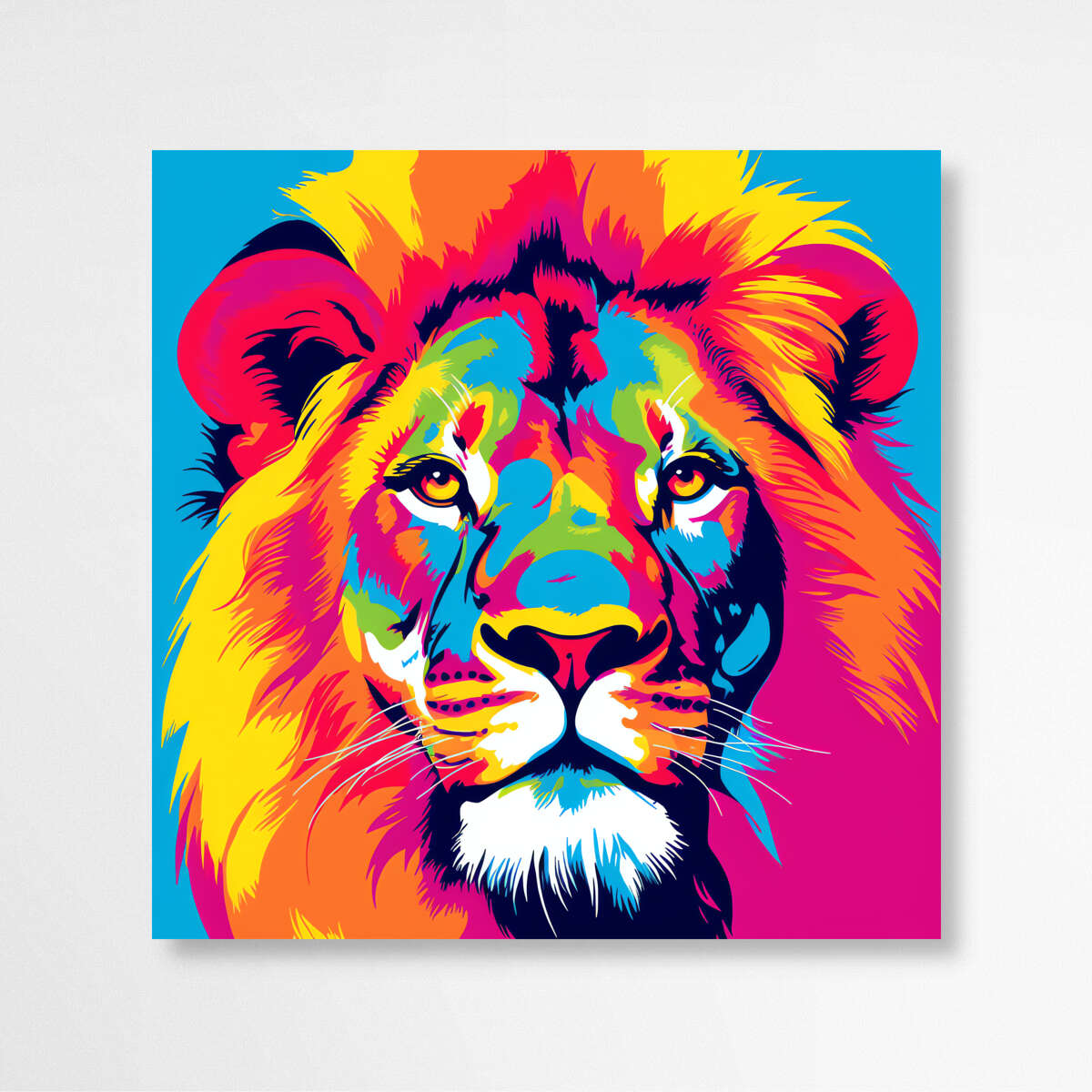 Colorful Majestic Lion | Pop Art Wall Art Prints - The Canvas Hive