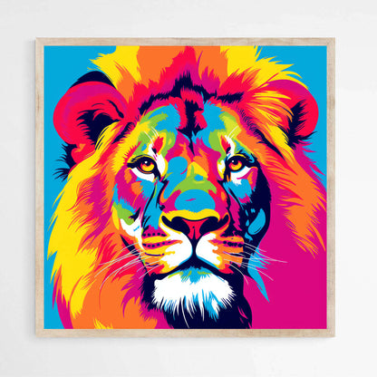 Colorful Majestic Lion | Pop Art Wall Art Prints - The Canvas Hive