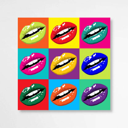 Colorful Pout Lips | Pop Art Wall Art Prints - The Canvas Hive