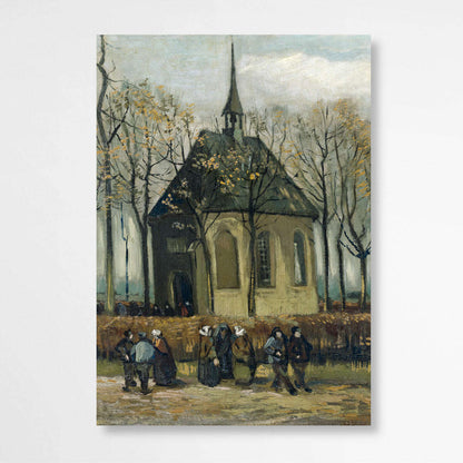 Congregation Leaving the Reformed Church by Vincent Van Gogh | Vincent Van Gogh Wall Art Prints - The Canvas Hive