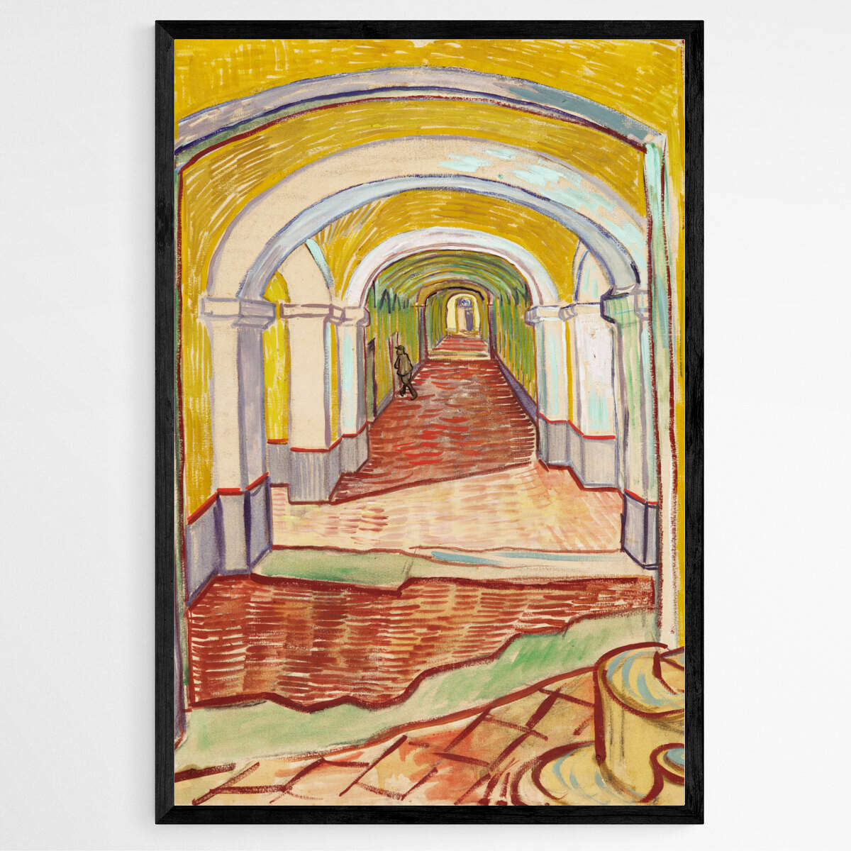 Corridor in the Asylum by Vincent Van Gogh | Vincent Van Gogh Wall Art Prints - The Canvas Hive