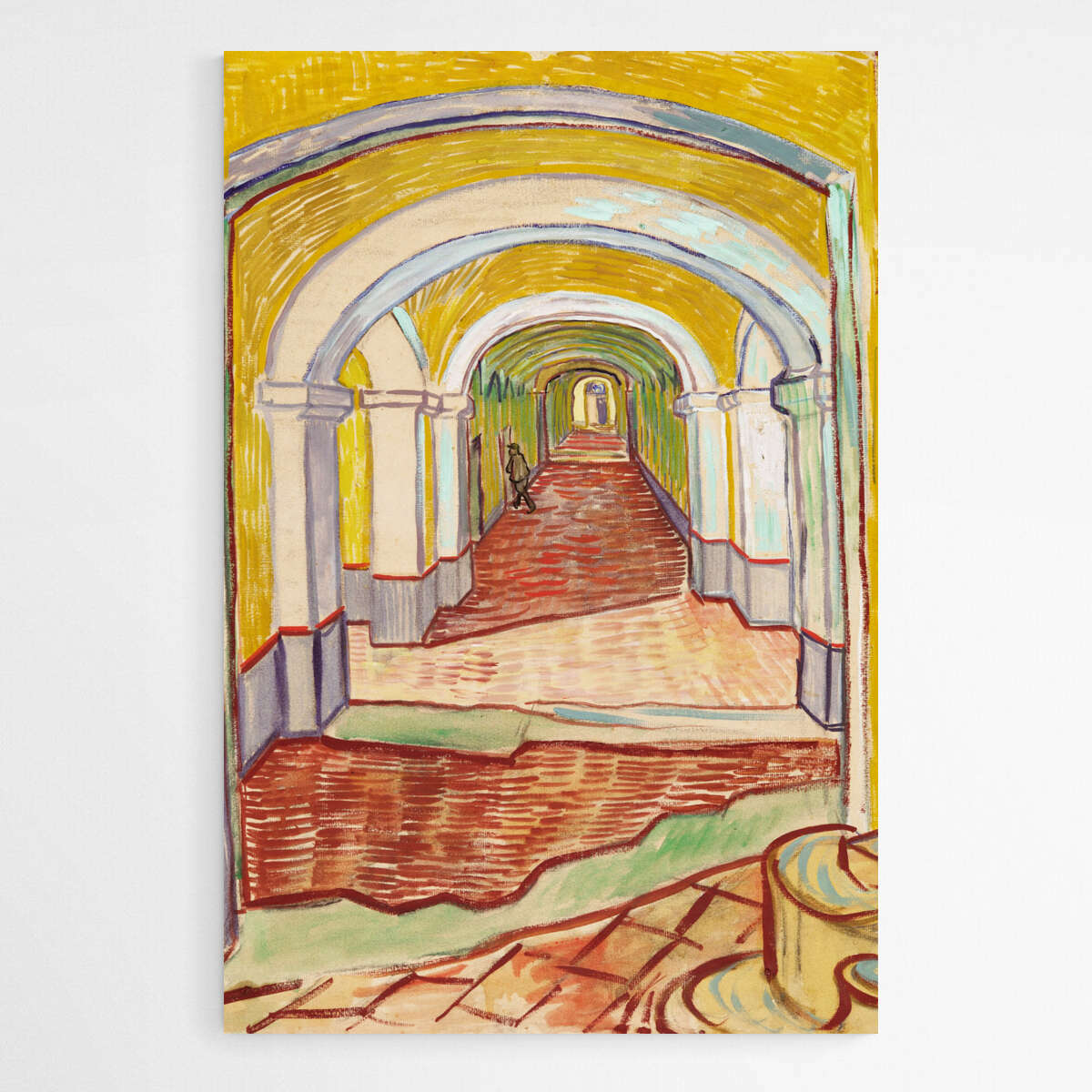 Corridor in the Asylum by Vincent Van Gogh | Vincent Van Gogh Wall Art Prints - The Canvas Hive