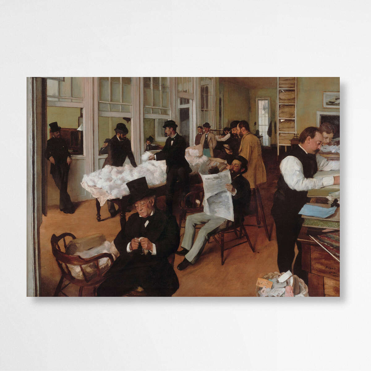 Cotton Office in New Orleans by Edgar Degas | Edgar Degas Wall Art Prints - The Canvas Hive