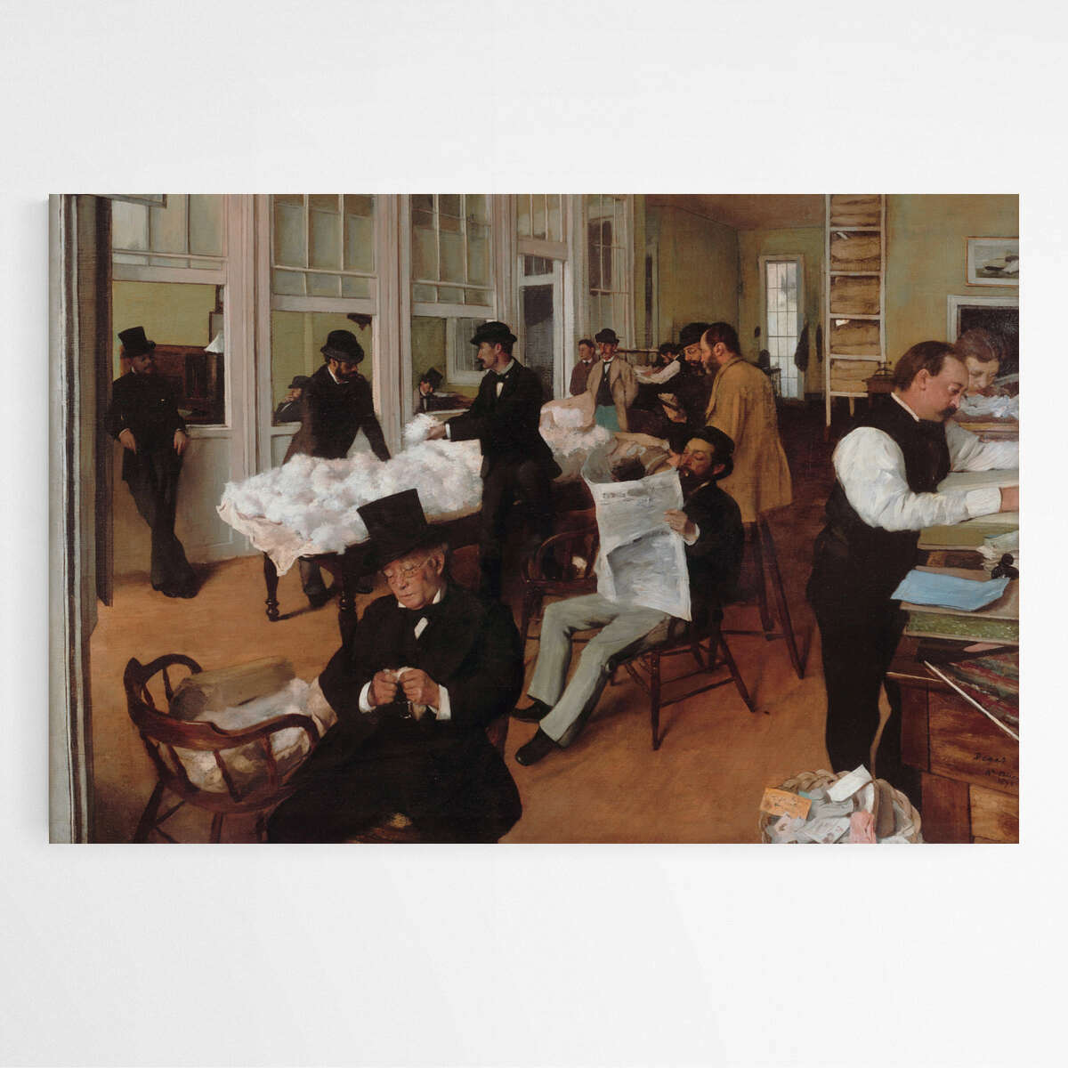 Cotton Office in New Orleans by Edgar Degas | Edgar Degas Wall Art Prints - The Canvas Hive