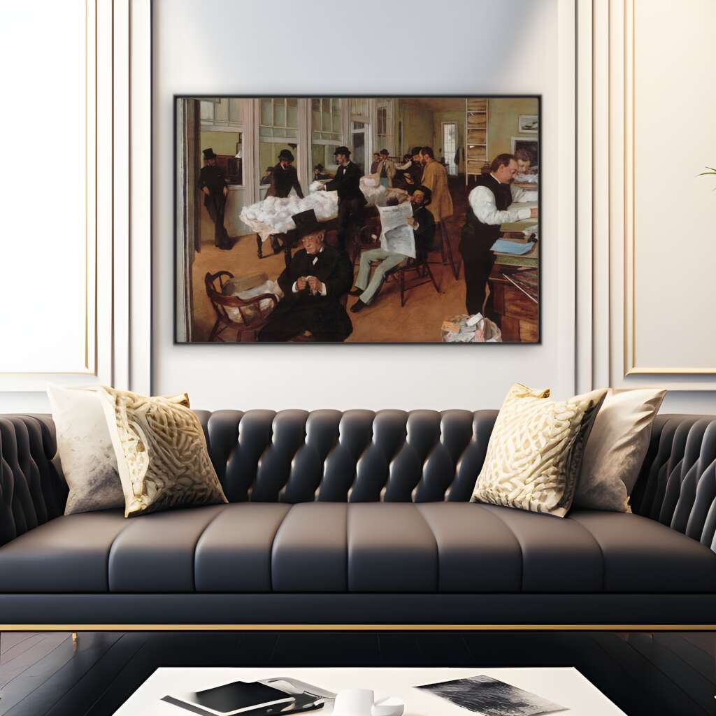 Cotton Office in New Orleans by Edgar Degas | Edgar Degas Wall Art Prints - The Canvas Hive