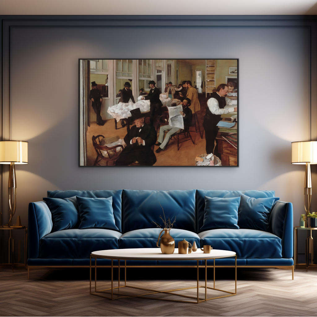 Cotton Office in New Orleans by Edgar Degas | Edgar Degas Wall Art Prints - The Canvas Hive