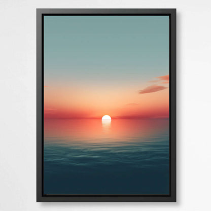 Crimson Horizon Sun | Minimalist Wall Art Prints - The Canvas Hive