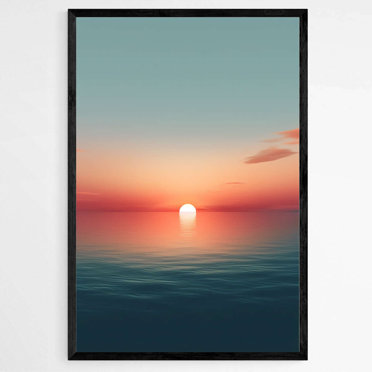 Crimson Horizon Sun | Minimalist Wall Art Prints - The Canvas Hive