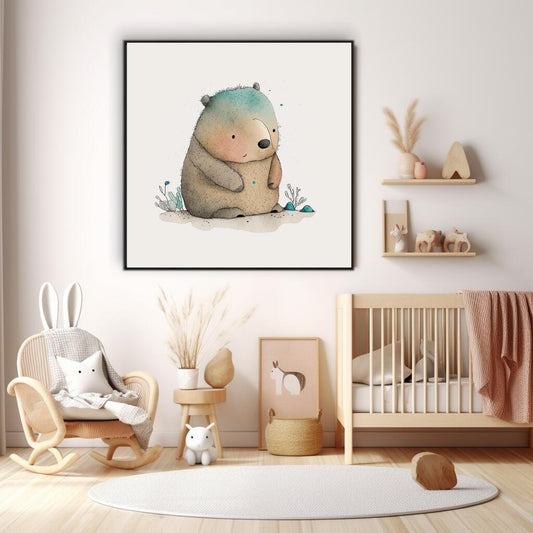 Curious Wombat | Nursery Wall Art Prints - The Canvas Hive