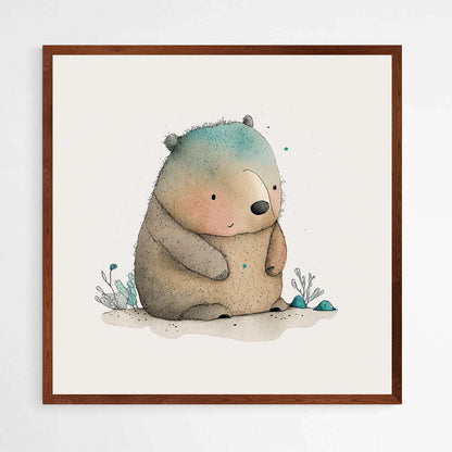 Curious Wombat | Nursery Wall Art Prints - The Canvas Hive