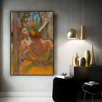 Dancers in Orange by Edgar Degas | Edgar Degas Wall Art Prints - The Canvas Hive