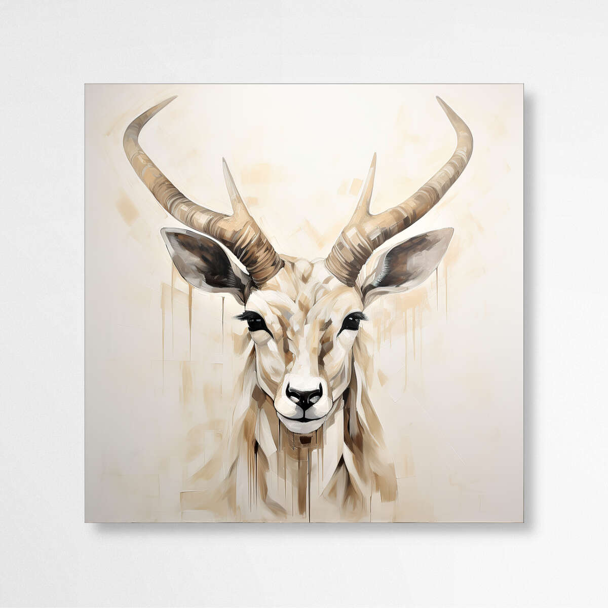 Deer Beige Elegance | Animals Wall Art Prints - The Canvas Hive