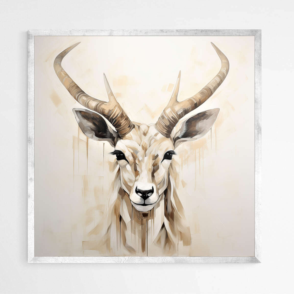 Deer Beige Elegance | Animals Wall Art Prints - The Canvas Hive