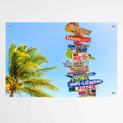 Direction Sign Long Bay Beach | Beachside Wall Art Prints - The Canvas Hive