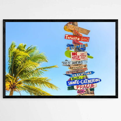 Direction Sign Long Bay Beach | Beachside Wall Art Prints - The Canvas Hive