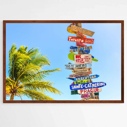 Direction Sign Long Bay Beach | Beachside Wall Art Prints - The Canvas Hive