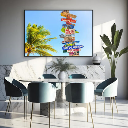 Direction Sign Long Bay Beach | Beachside Wall Art Prints - The Canvas Hive