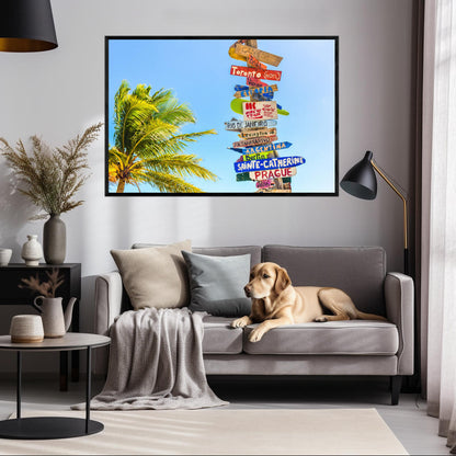 Direction Sign Long Bay Beach | Beachside Wall Art Prints - The Canvas Hive