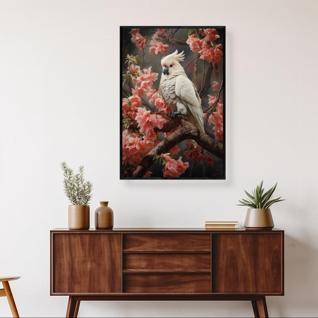 Elegant Cockatoo Australian Native Botanical Print | Australiana Wall Art Prints - The Canvas Hive