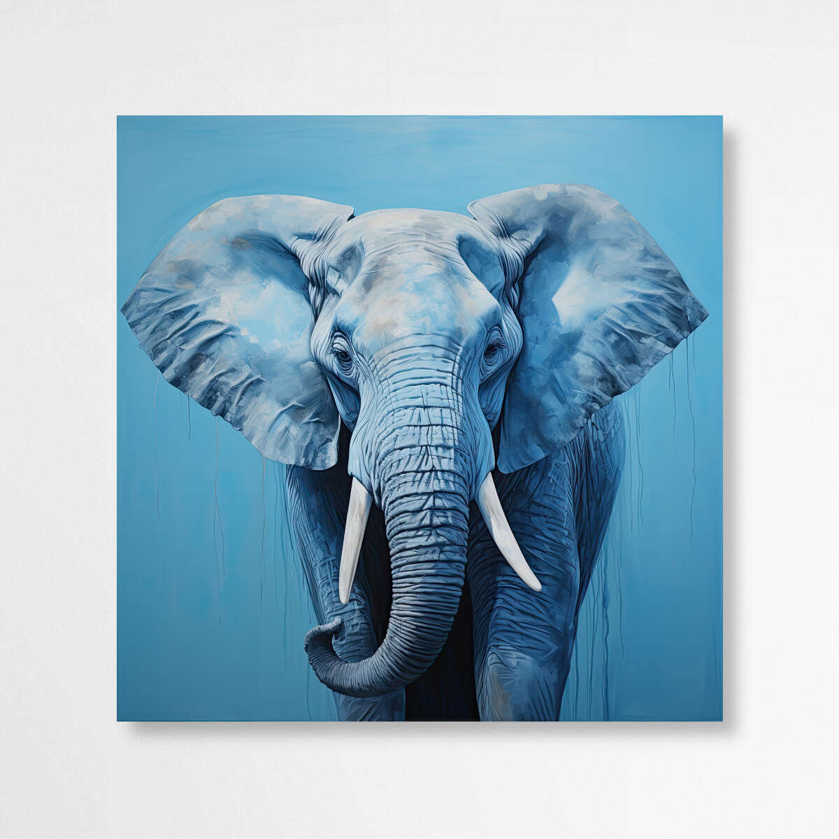 Elephant Elegance in Soft Blue | Animals Wall Art Prints - The Canvas Hive