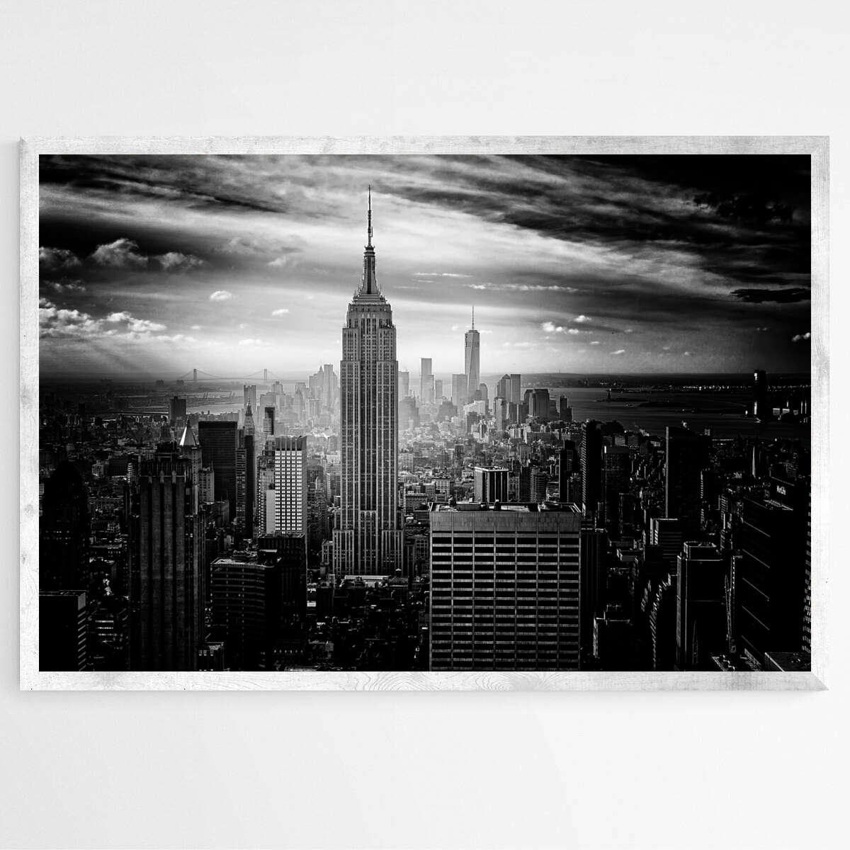 Empire State Building and Downtown New York City Skyline | Destinations Wall Art Prints - The Canvas Hive
