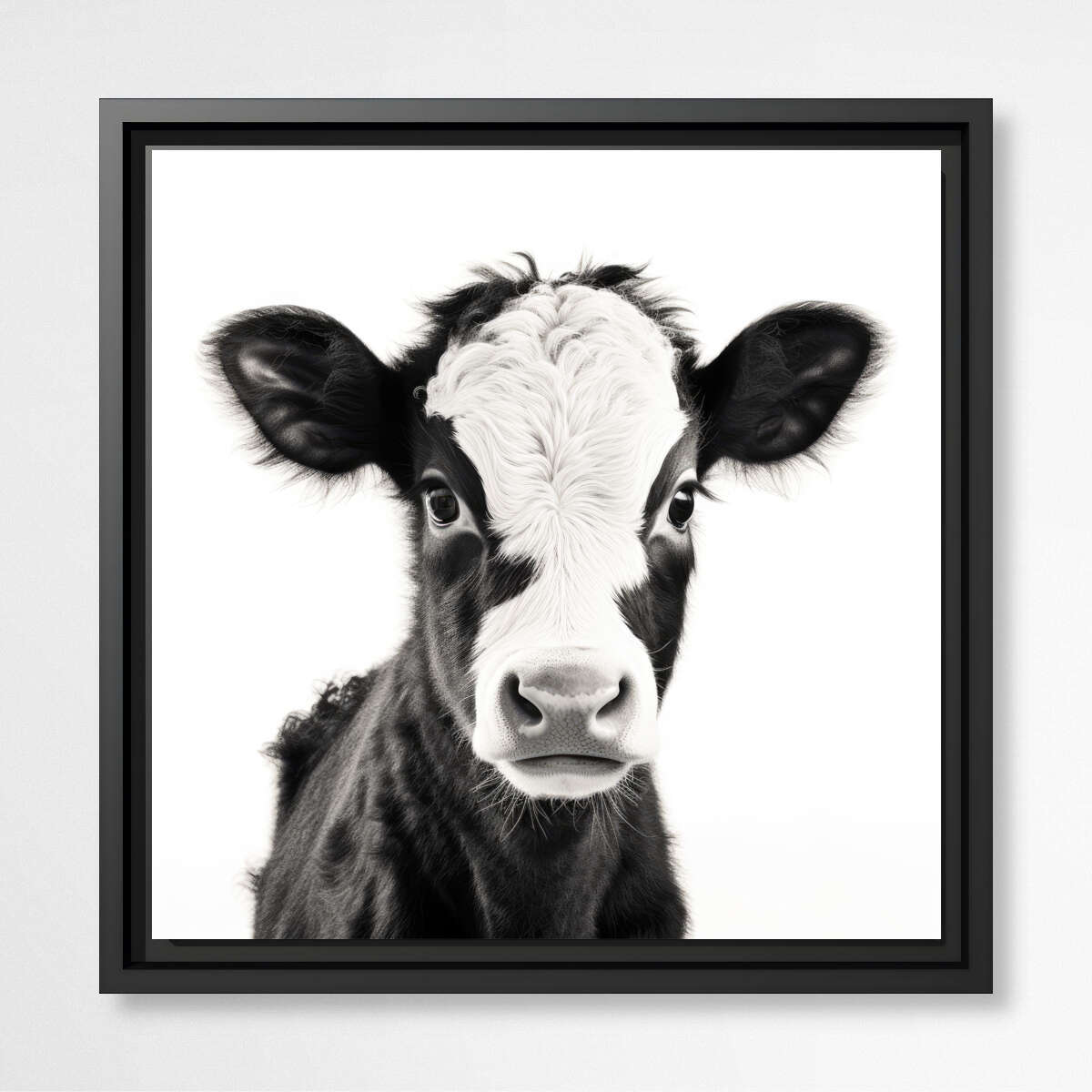 Farm Baby Animal Cow Black & White | Nursery Wall Art Prints - The Canvas Hive