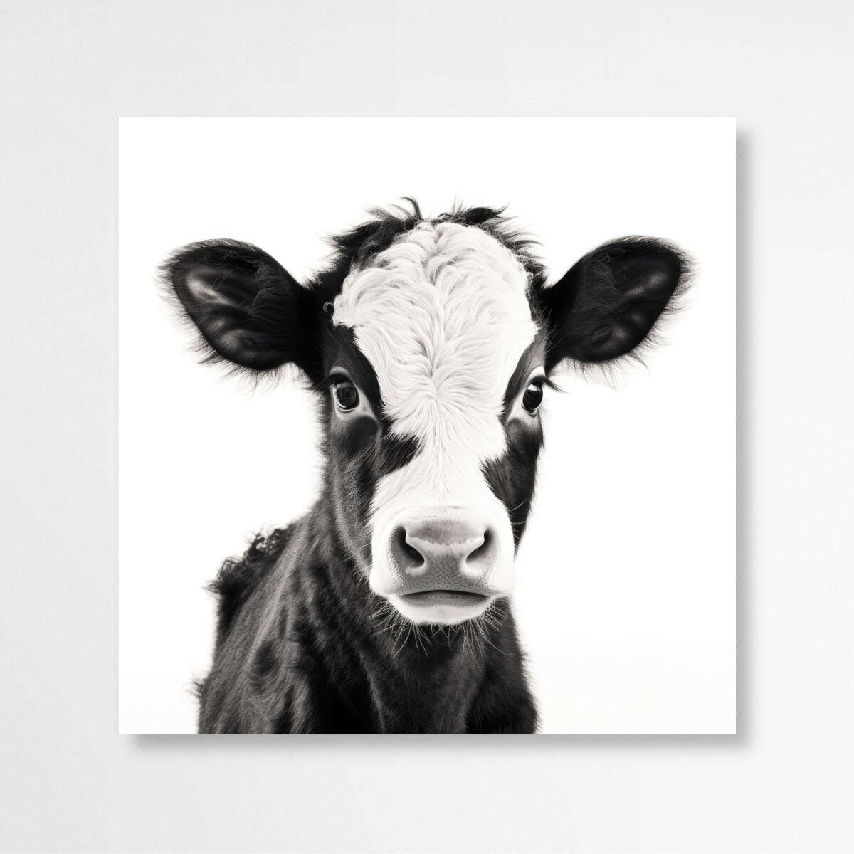 Farm Baby Animal Cow Black & White | Nursery Wall Art Prints - The Canvas Hive