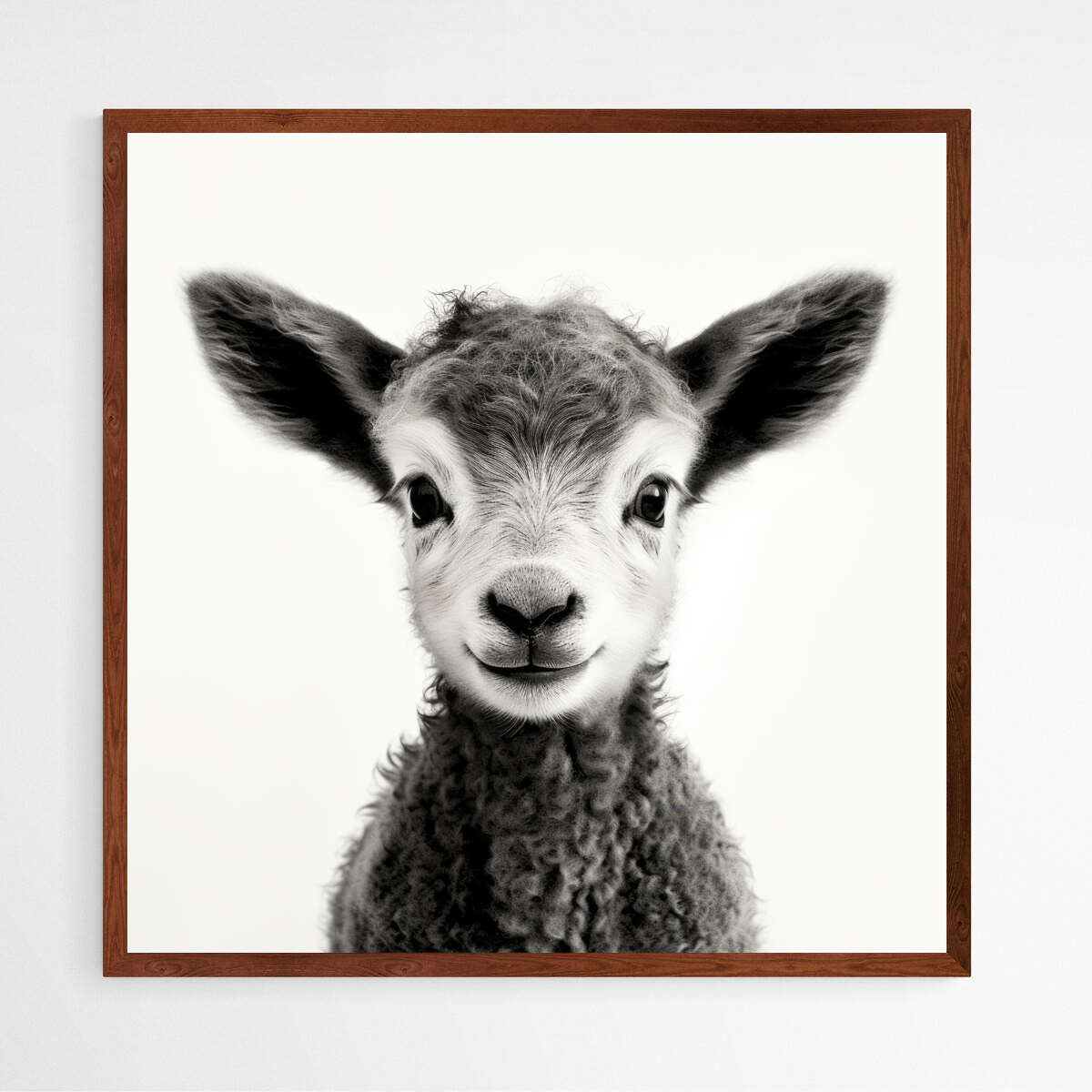 Farm Baby Animal Lamb Black & White | Nursery Wall Art Prints - The Canvas Hive