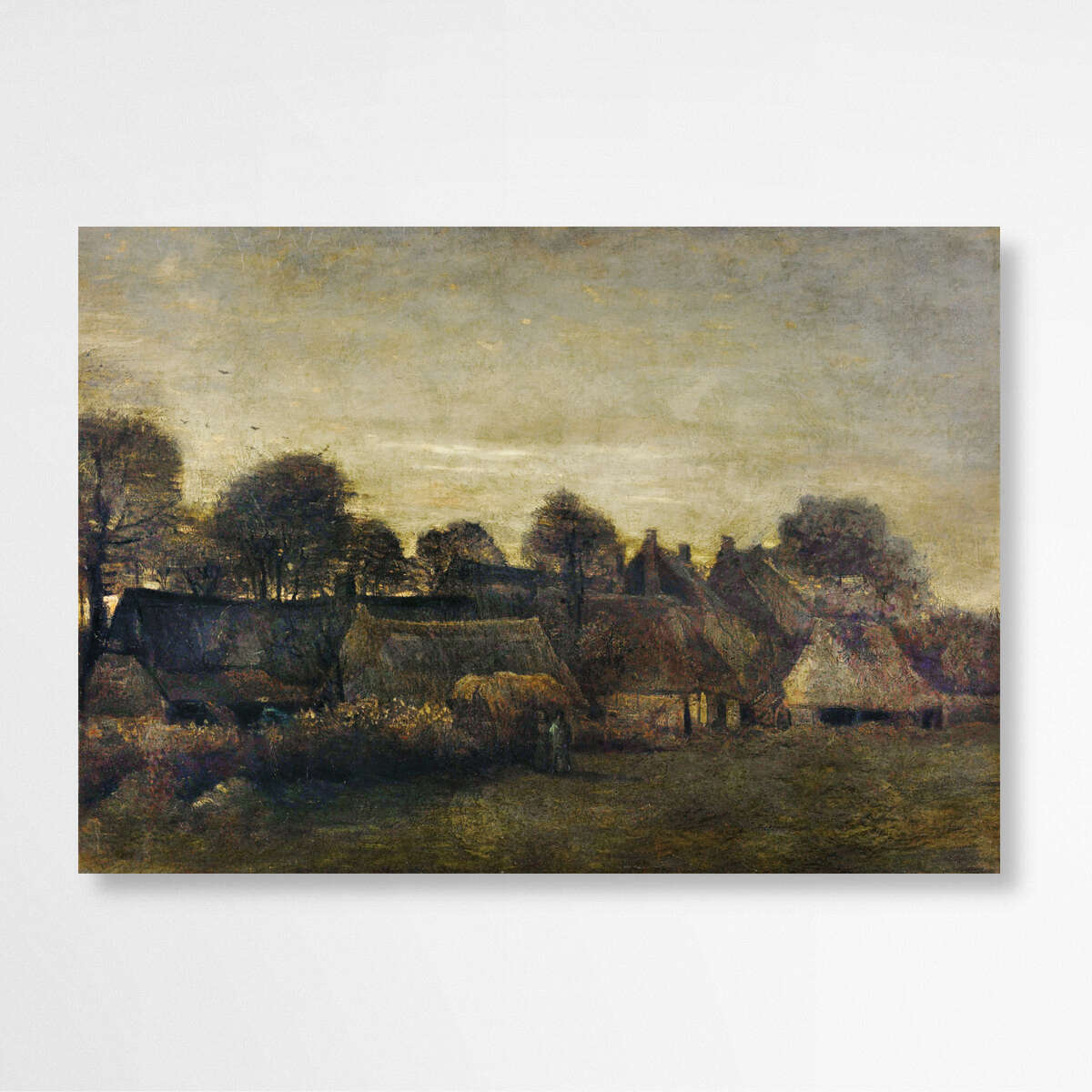 Farming Village at Twilight by Vincent Van Gogh | Vincent Van Gogh Wall Art Prints - The Canvas Hive