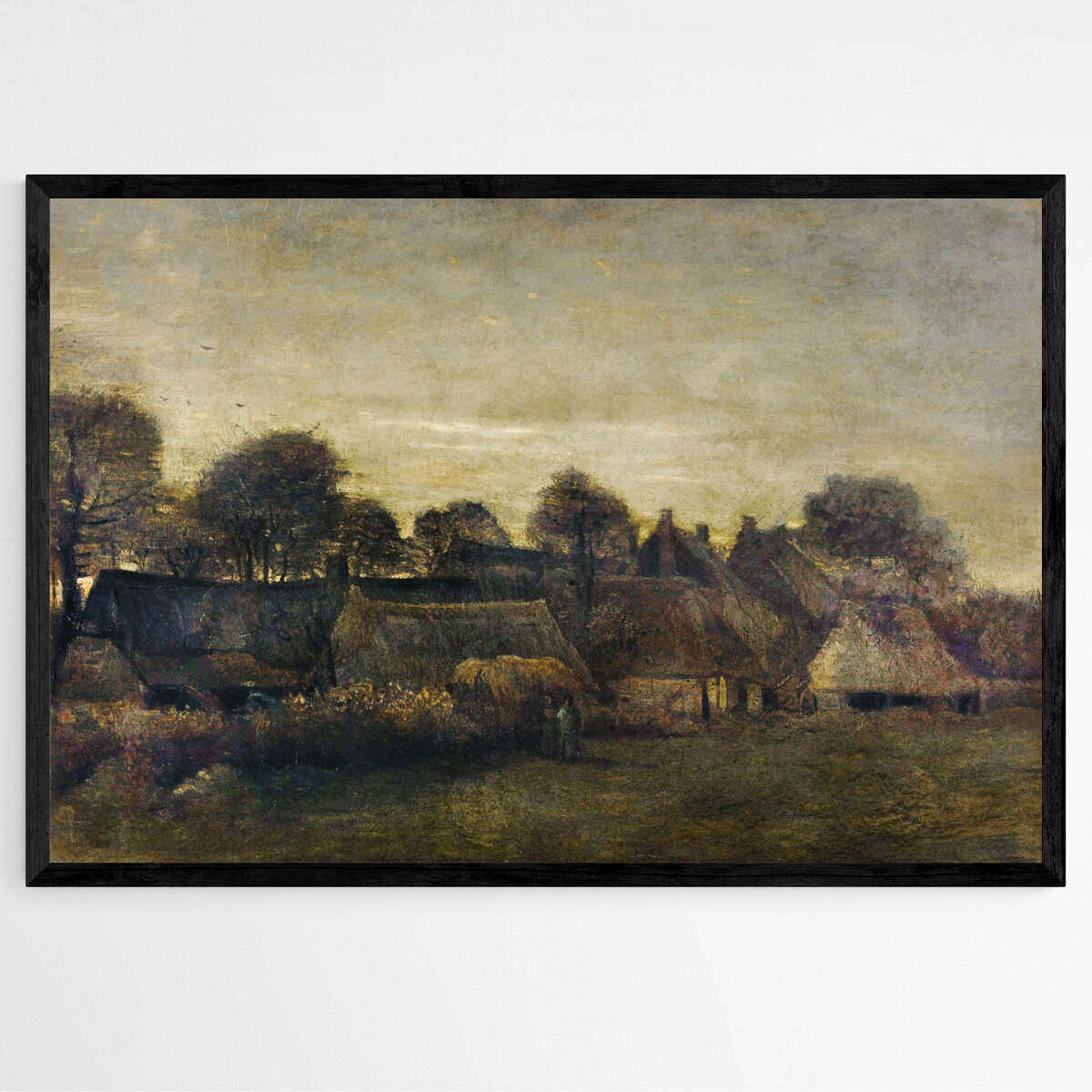 Farming Village at Twilight by Vincent Van Gogh | Vincent Van Gogh Wall Art Prints - The Canvas Hive