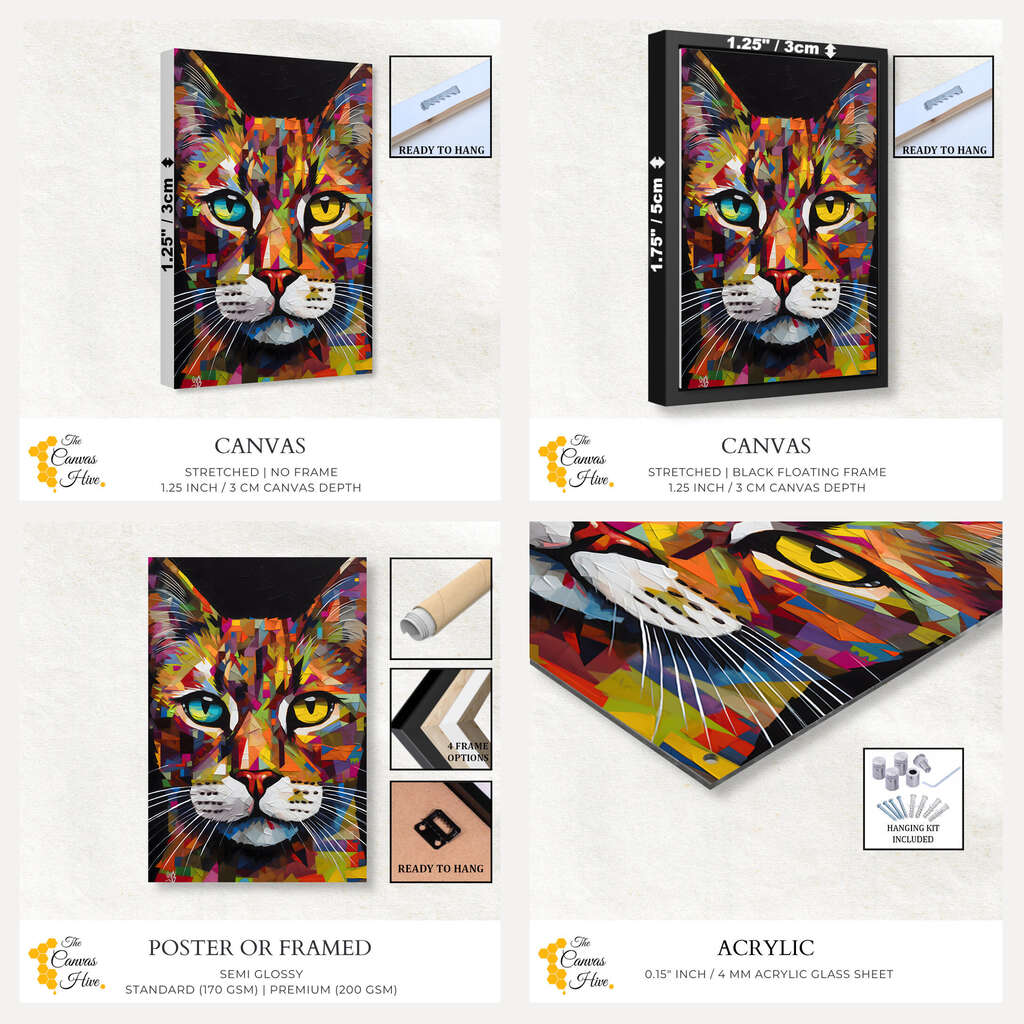 Feline Abstractions Cat | Animals Wall Art Prints - The Canvas Hive