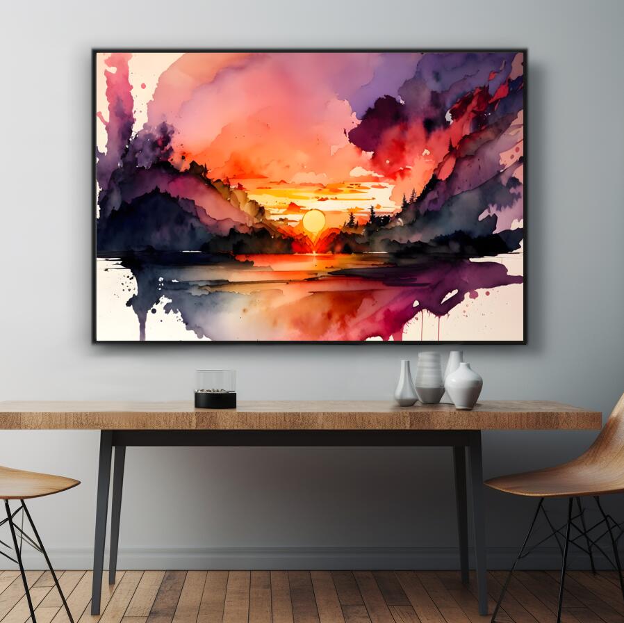 Fiery Sunset | Abstract Wall Art Prints - The Canvas Hive