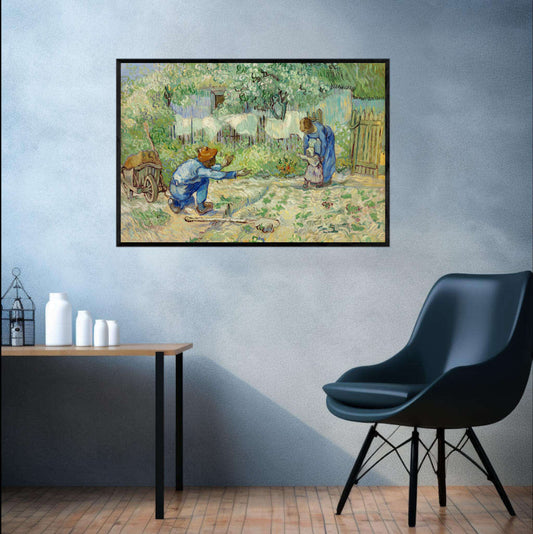 First Steps after Millet by Vincent Van Gogh | Vincent Van Gogh Wall Art Prints - The Canvas Hive