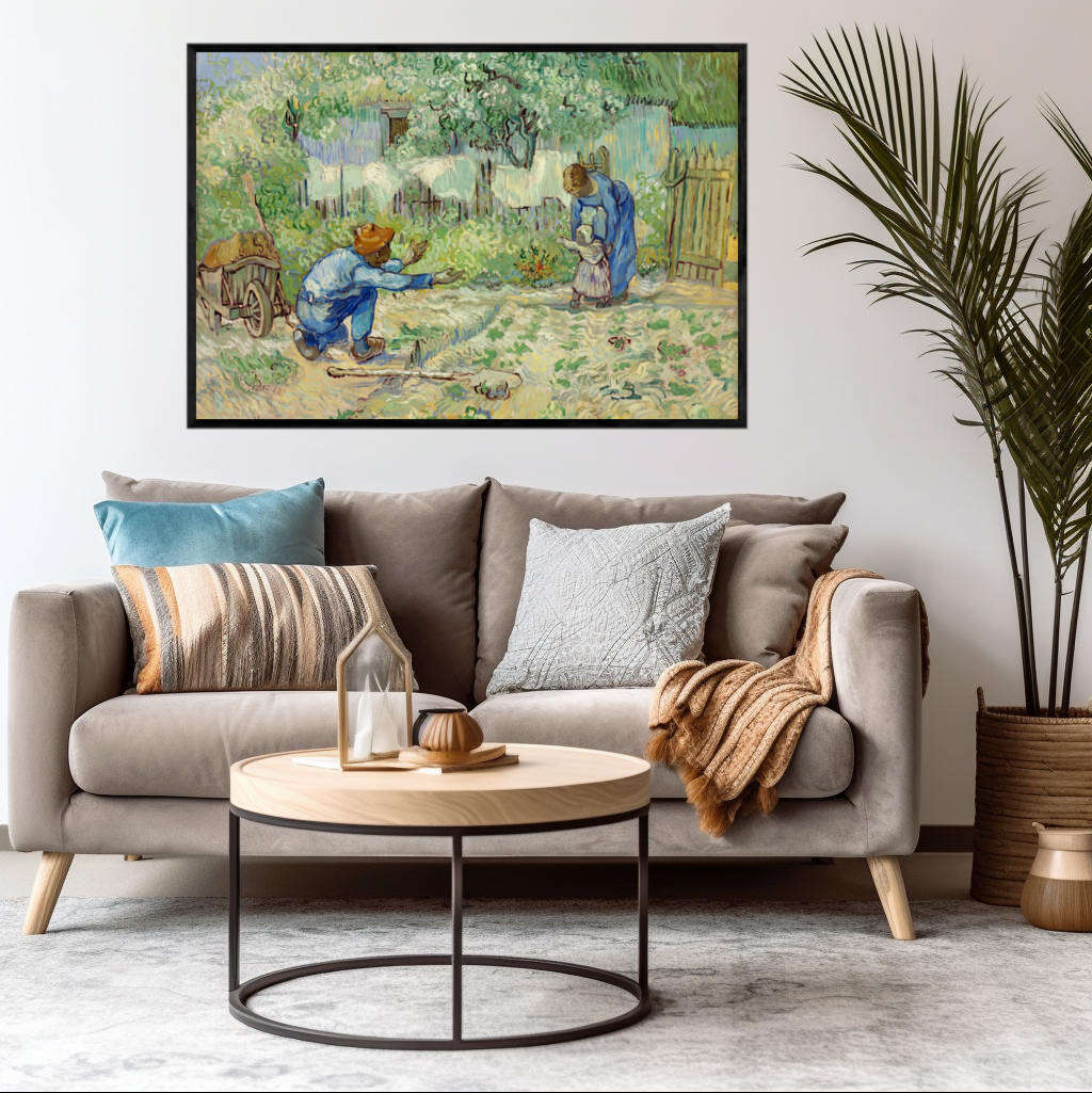 First Steps after Millet by Vincent Van Gogh | Vincent Van Gogh Wall Art Prints - The Canvas Hive