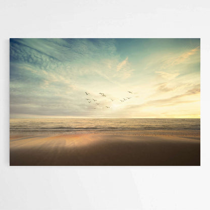 Flock of Birds - Sandy Beach San Diego | Beachside Wall Art Prints - The Canvas Hive