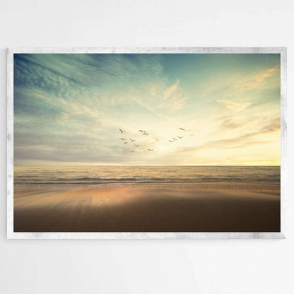 Flock of Birds - Sandy Beach San Diego | Beachside Wall Art Prints - The Canvas Hive