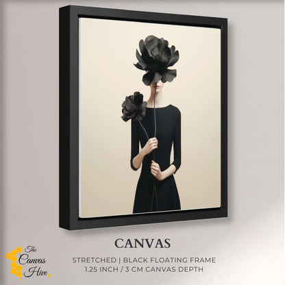 Floral Veiled Beauty | Minimalist Wall Art Prints - The Canvas Hive