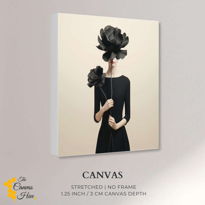 Floral Veiled Beauty | Minimalist Wall Art Prints - The Canvas Hive