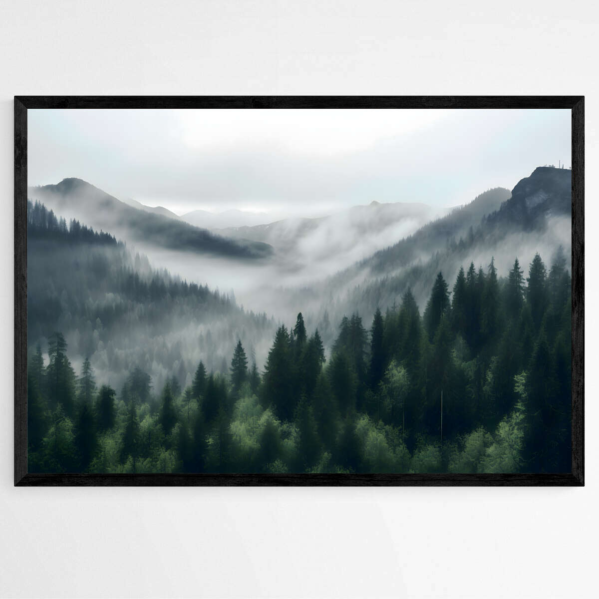 Foggy Mountain Forest | Nature Wall Art Prints - The Canvas Hive