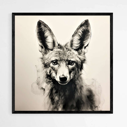 Fox Art in Charcoal | Animals Wall Art Prints - The Canvas Hive