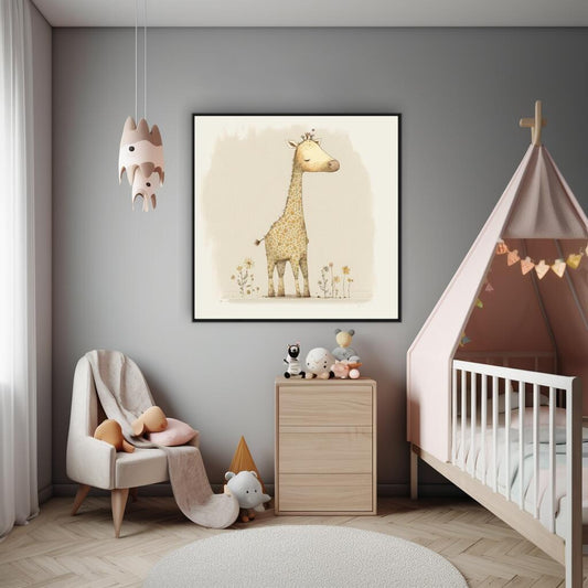 Gentle Giraffe | Nursery Wall Art Prints - The Canvas Hive