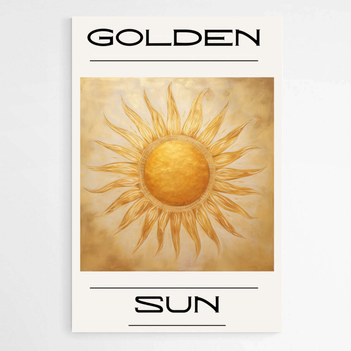 Golden Sun Boho Art | Minimalist Wall Art Prints - The Canvas Hive