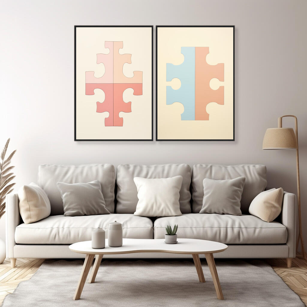 Harmonious Connection Set of 2 | Sets Wall Art Prints - The Canvas Hive