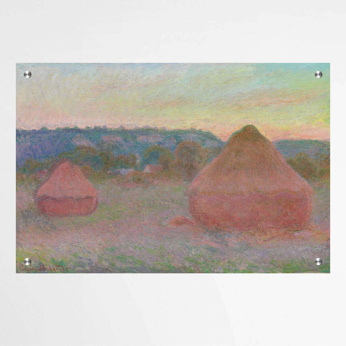 Haystacks End of Day Autumn by Claude Monet | Claude Monet Wall Art Prints - The Canvas Hive